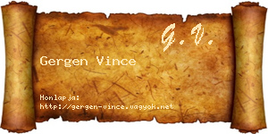Gergen Vince névjegykártya